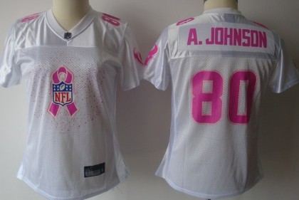 الاملا Houston Texans #80 Andre Johnson 2011 Breast Cancer Awareness White Womens Fashion Jersey اسره دورين