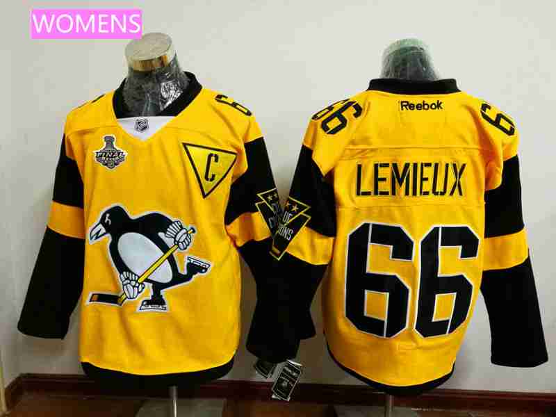 داون Women's Pittsburgh Penguins #34 Tom Kuhnhackl Yellow Stadium Series 2017 Stanley Cup Finals Patch Stitched NHL Reebok Hockey Jersey دلاغات