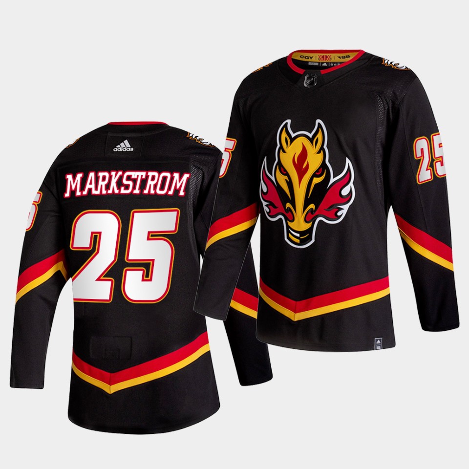 Calgary Flames Jacob Markstrom 2021 Reverse Retro Black Special Edition ...