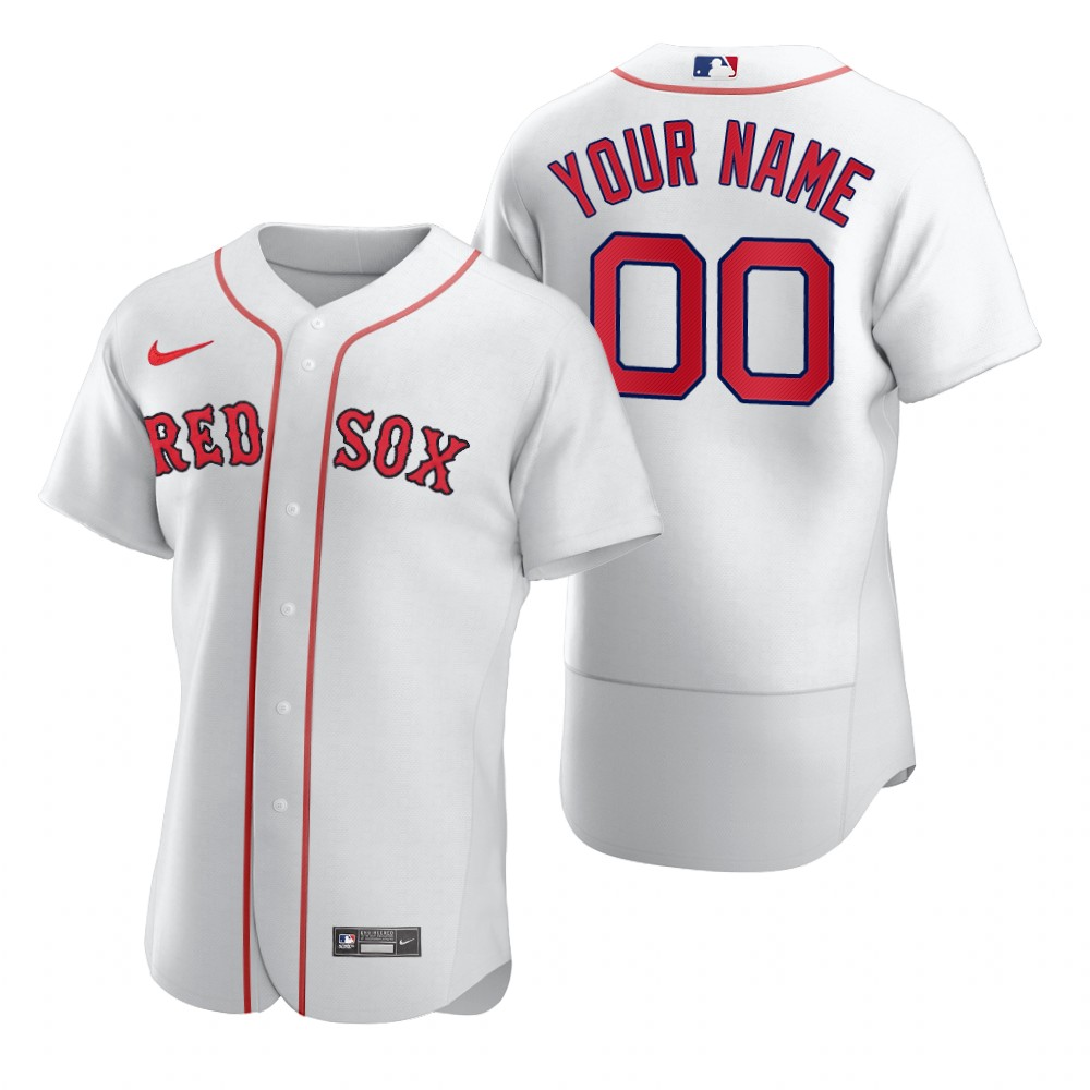 Men's Boston Red Sox Custom Nike White 2020 Stitched MLB ...