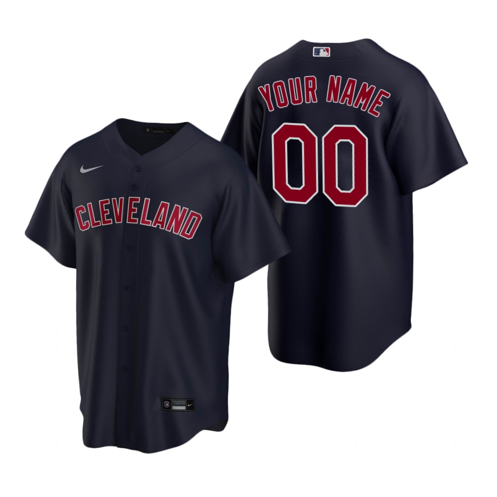 Men's Cleveland Indians Custom Nike Navy Stitched MLB Cool ...