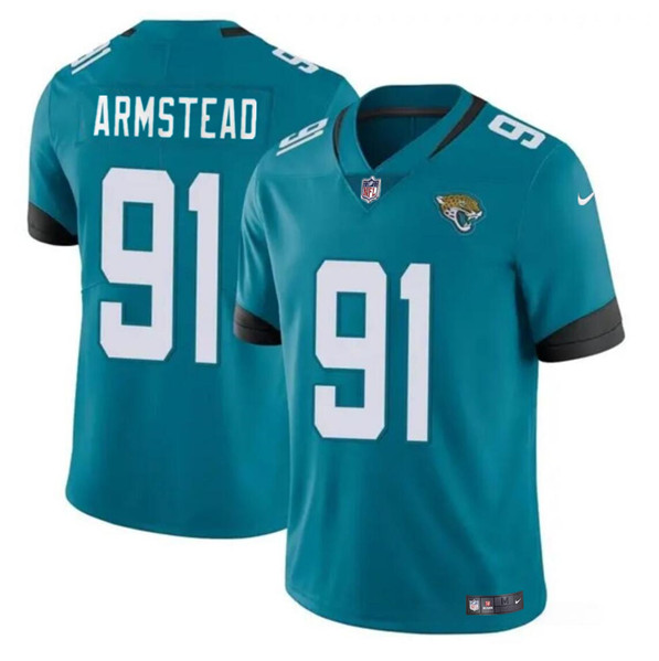 Men's Jacksonville Jaguars #91 Arik Armstead Teal Vapor Untouchable Limited Football Stitched Jersey