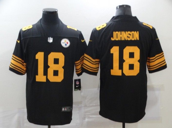 Men\'s Pittsburgh Steelers #18 Diontae Johnson Black 2020 Color Rush ...