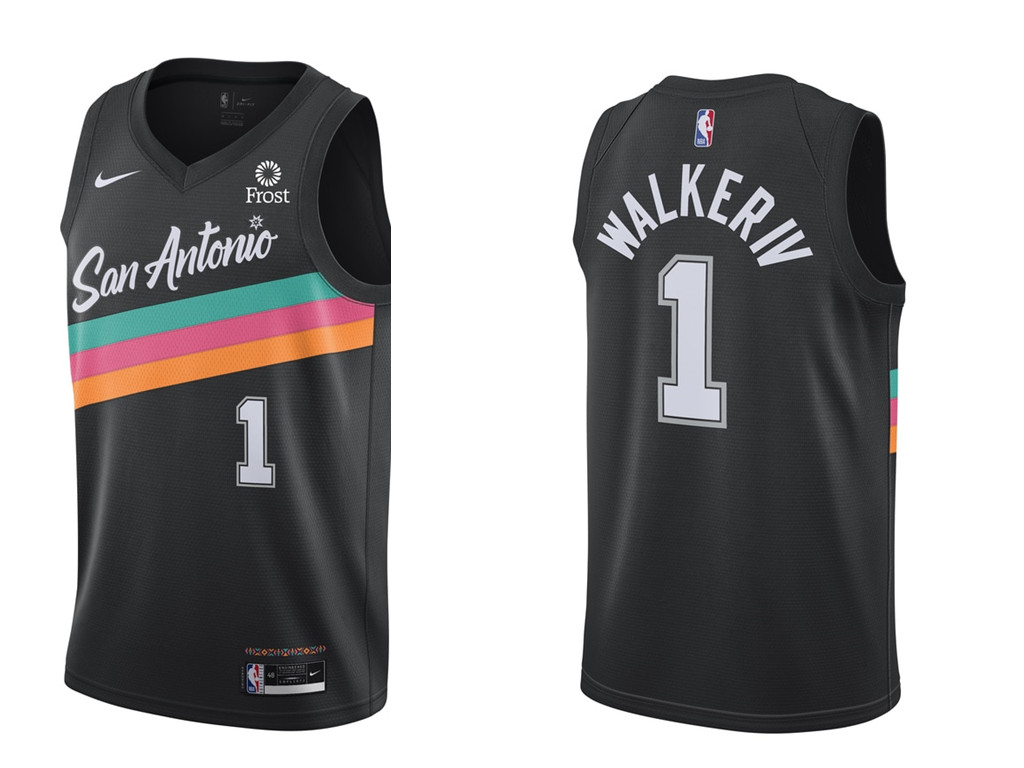 San Antonio Spurs #1 Walker IV Men's Nike 2020 City ...