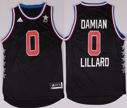 2015 NBA Western All-Stars #0 Damian Lillard Revolution 30 Swingman Black Jersey