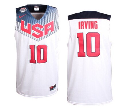2014 FIBA Team USA #10 Kyrie Irving Revolution 30 Swingman White Jersey