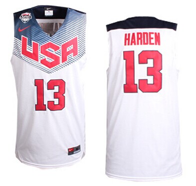 2014 FIBA Team USA #13 James Harden Revolution 30 Swingman White Jersey