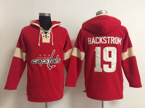 2014 Old Time Hockey Washington Capitals #19 Nicklas Backstrom Red Hoodie