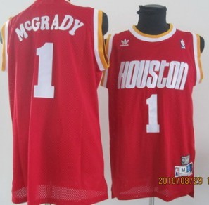 Houston Rockets #1 Tracy McGrady Red Swingman Throwback Jersey 