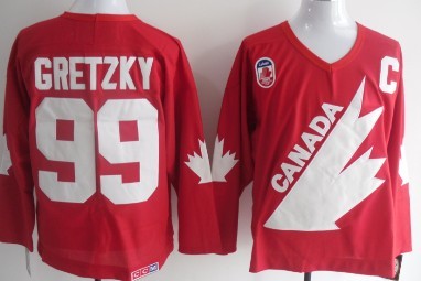 Team Canada #99 Wayne Gretzky 1991 Olympic Red Throwback CCM Jersey 