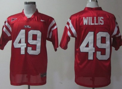 Ole Miss Rebels #49 Patrick Willis Red Jersey 