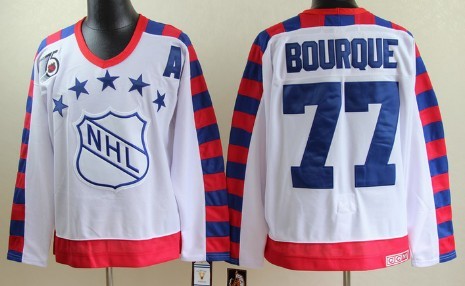NHL 1992 All-Star #77 Ray Bourque White 75TH Throwback CCM Jersey 