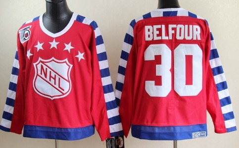 NHL 1992 All-Star #30 Ed Belfour Red 75TH Throwback CCM Jersey 