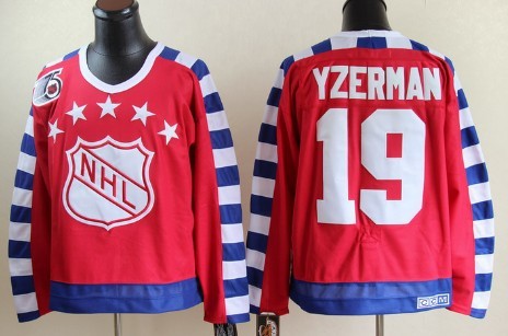 NHL 1992 All-Star #19 Steve Yzerman Red 75TH Throwback CCM Jersey 
