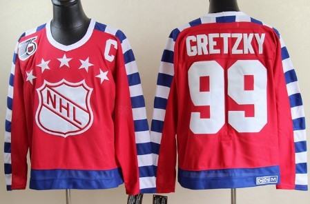 NHL 1992 All-Star #99 Wayne Gretzky Red 75TH Throwback CCM Jersey 