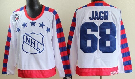 NHL 1992 All-Star #68 Jaromir Jagr White 75TH Throwback CCM Jersey 
