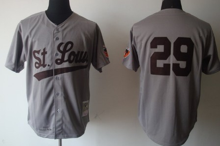 St. Louis Browns #29 Satchel Paige 1953 Gray Wool Throwback Jersey