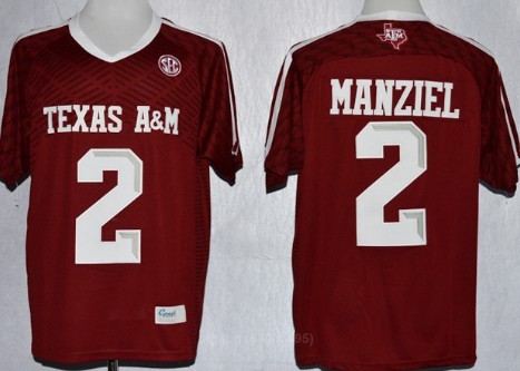 Texas A&M Aggies #2 Johnny Manziel 2013 Red Jersey 