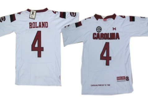 South Carolina Gamecocks #4 Shaq Roland 2013 White Jersey 