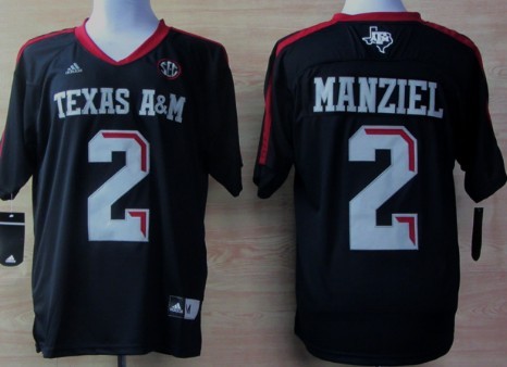 Texas A&M Aggies #2 Johnny Manziel Black Jersey 