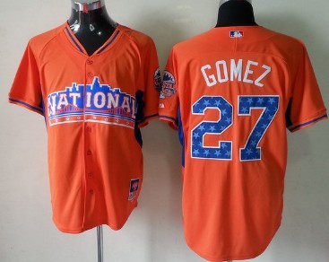 Milwaukee Brewers #27 Carlos Gomez 2013 All-Star Orange Jersey