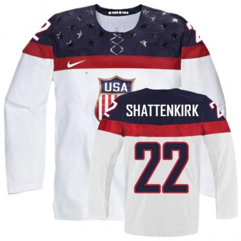 2014 Olympics USA #22 Kevin Shattenkirk White Jersey