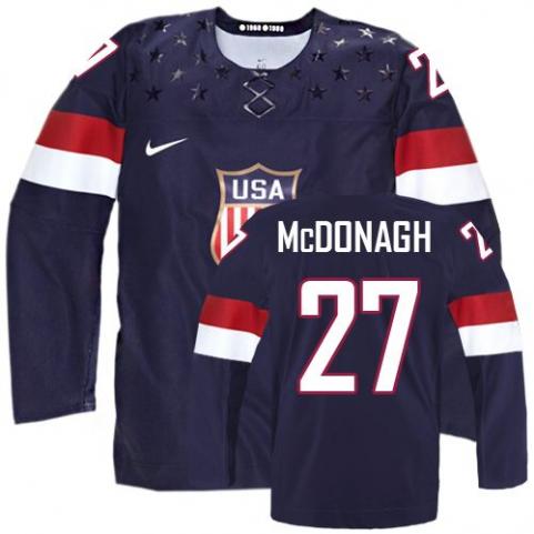 2014 Olympics USA #27 Ryan McDonagh Navy Blue Jersey