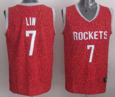Houston Rockets #7 Jeremy Lin Red Leopard Print Fashion Jersey 