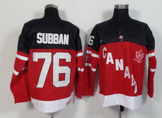 2014-15 Men's Team Canada #76 P.K. Subban Red 100TH Anniversary Jersey