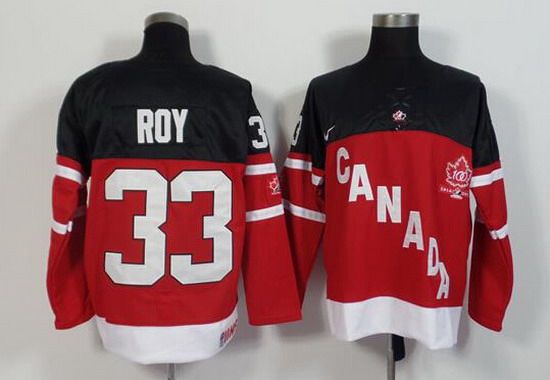 2014-15 Men's Team Canada #33 Patrick Roy Retired Player Red 100TH Anniversary Jersey