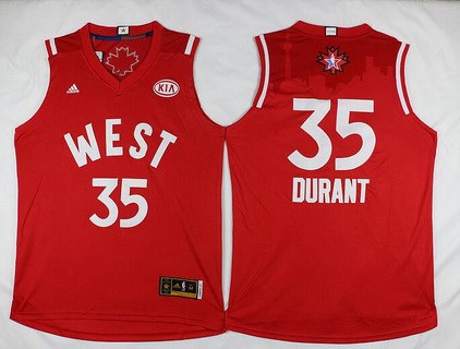 2015-16 NBA Western All-Stars Men's #35 Kevin Durant Revolution 30 Swingman Red Jersey