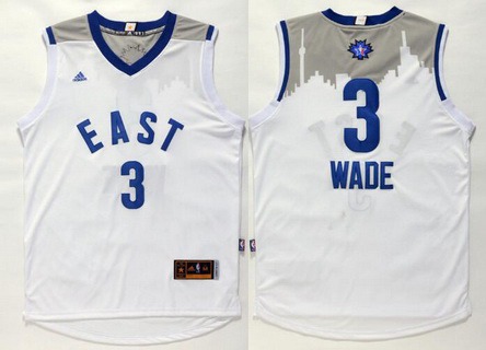 2015-16 NBA Eastern All-Stars Men's #3 Dwyane Wade Revolution 30 Swingman White Jersey
