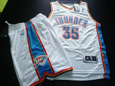 قير Oklahoma City Thunder 35 Kevin Durant white color Basketball Suit قير