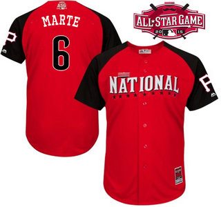 National League Pittsburgh Pirates #6 Starling Marte Red 2015 All-Star BP Jersey