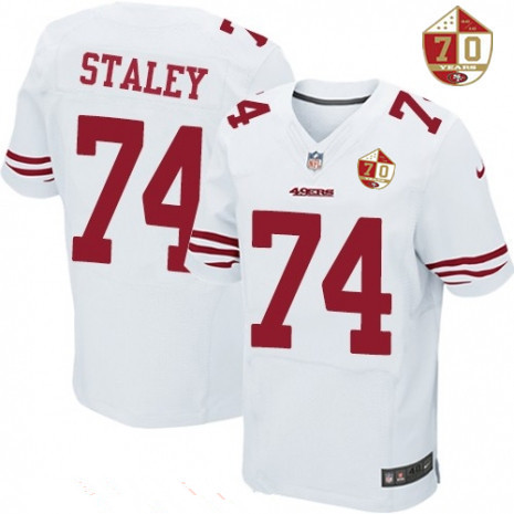 بيت بسيط Men's San Francisco 49ers custom White 70th Anniversary Patch Stitched NFL Nike Elite Jersey موقع دله