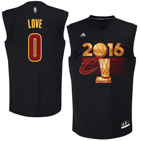 Men's Cleveland Cavaliers Kevin Love #0 adidas Black 2016 NBA Finals Champions Jersey-Printed Style