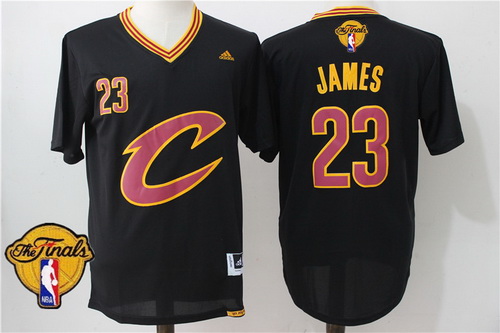 Men's Cleveland Cavaliers LeBron James #23 2016 The NBA Finals Patch New Black Short-Sleeved Jersey
