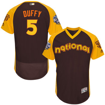 Matt Duffy Brown 2016 All-Star Jersey - Men's National League San Francisco Giants #5 Flex Base Majestic MLB Collection Jersey