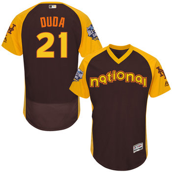 Lucas Duda Brown 2016 All-Star Jersey - Men's National League New York Mets #21 Flex Base Majestic MLB Collection Jersey