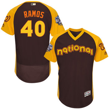 Wilson Ramos Brown 2016 All-Star Jersey - Men's National League Washington Nationals #40 Flex Base Majestic MLB Collection Jersey