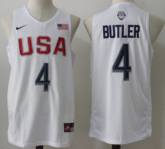 2016 Olympics Team USA Men's #4 Jimmy Butler White Stitched NBA Nike Swingman Jersey