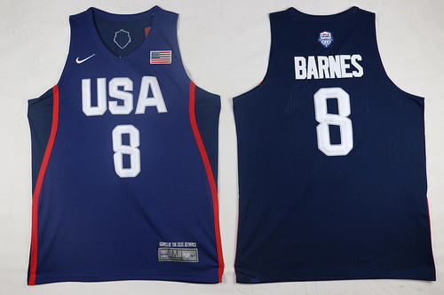 2016 Olympics Team USA Men's #8 Harrison Barnes Navy Blue Stitched NBA Nike Swingman Jersey