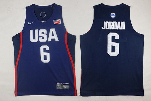 2016 Olympics Team USA Men's #6 DeAndre Jordan Navy Blue Stitched NBA Nike Swingman Jersey