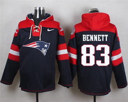 Nike Patriots #83 Martellus Bennett Navy Blue Player Pullover NFL Hoodie