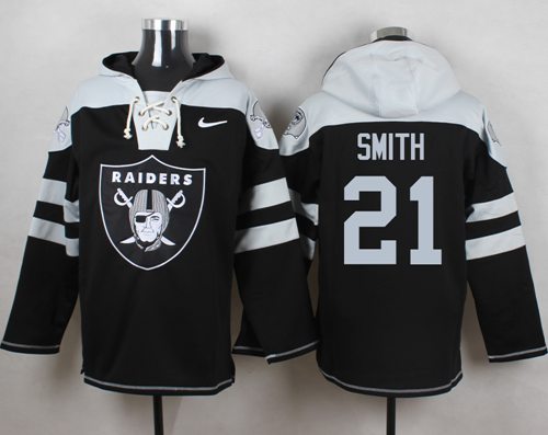 Nike Raiders #21 Sean Smith Black Player Pullover NFL Hoodie