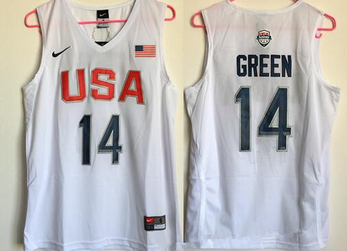 2016 Olympics Team USA Men's #14 Draymond Green White Revolution 30 Swingman Basketball Jersey