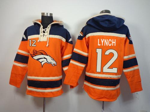 Denver Broncos #12 Paxton Lynch Orange Sawyer Hooded Sweatshirt NFL Hoodie