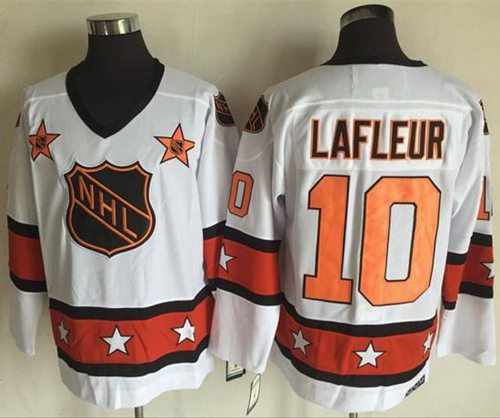 1972-81 NHL All-Star #10 Guy Lafleur White CCM Throwback Stitched Vintage Hockey Jersey