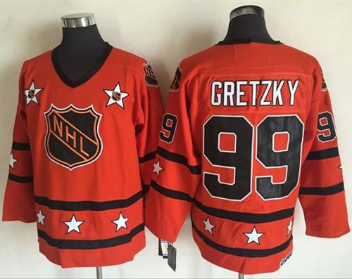 1972-81 NHL All-Star #99 Wayne Gretzky Orange CCM Throwback Stitched Vintage Hockey Jersey