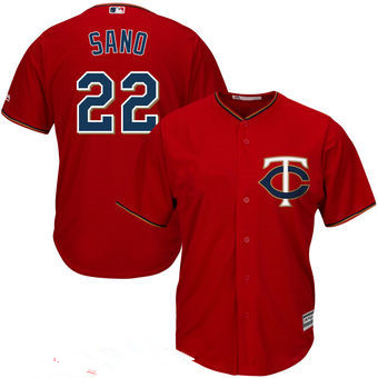 Youth Minnesota Twins #22 Miguel Sano Majestic Scarlet Red Alternate Cool Base Stitched MLB Jersey
